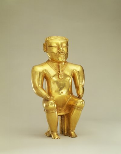 Anthropomorphe Kalkflasche (Gold) von Pre Columbian